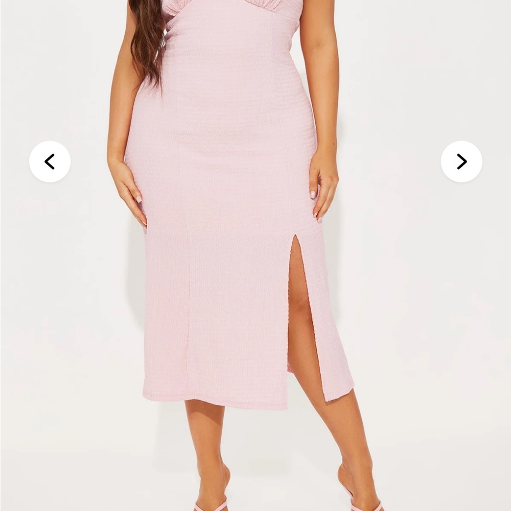 Pink Midi Dress with Slit NWT